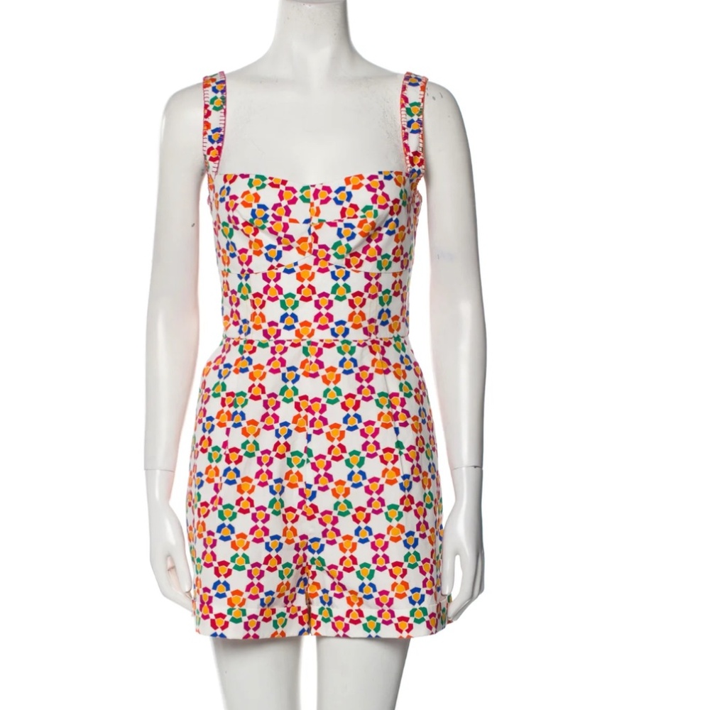 SALONI Printed Square Neckline Romper Size XS